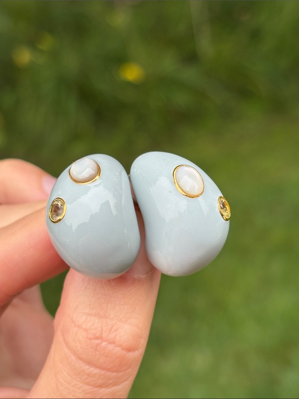 Lizzie Fortunato Mini Arp Earrings in Studded Mist